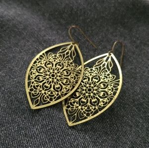 Brass filigree earrings
